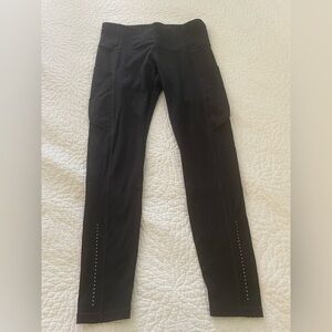 Womens lululemon Black Leggings 25” inseam 13.5” waist across